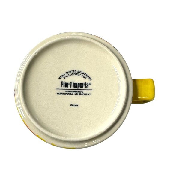 Pier 1 Imports Colorful Ceramic Stackable Coffee Mug Set With Metal Stand - Picture 7 of 7